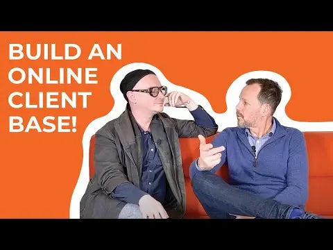 two men speaking, building online client base, 