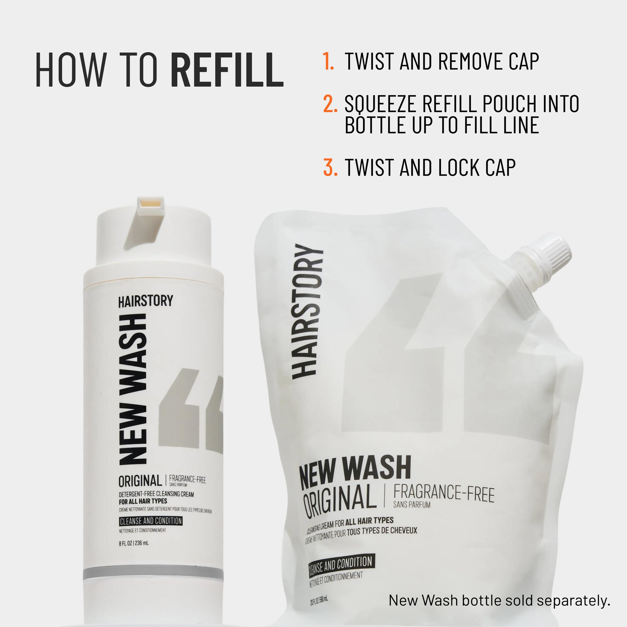 New Wash Method Fragrance-Free for All Hair Types