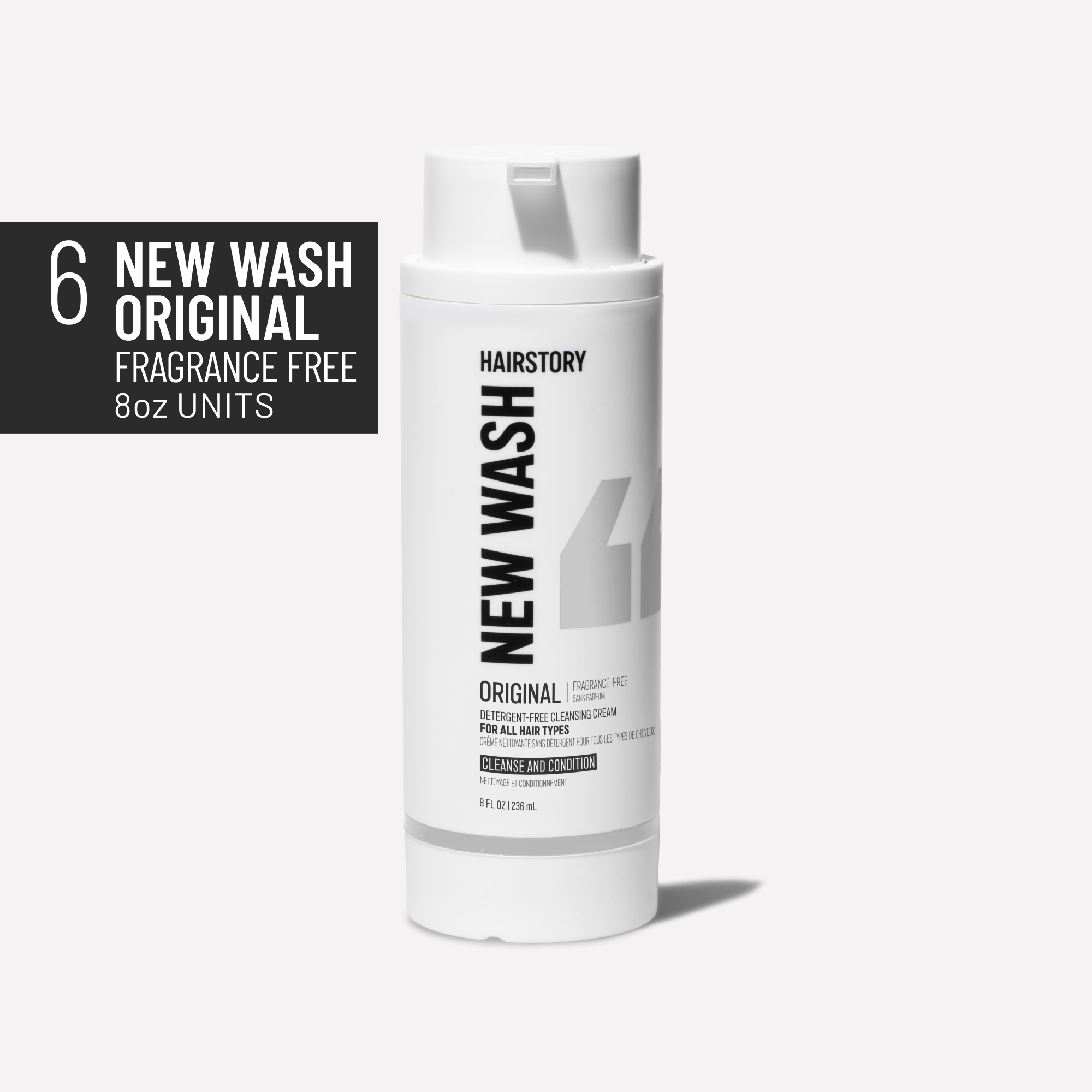 WS New Wash Original Fragrance-Free 8oz Bottle Case (6)