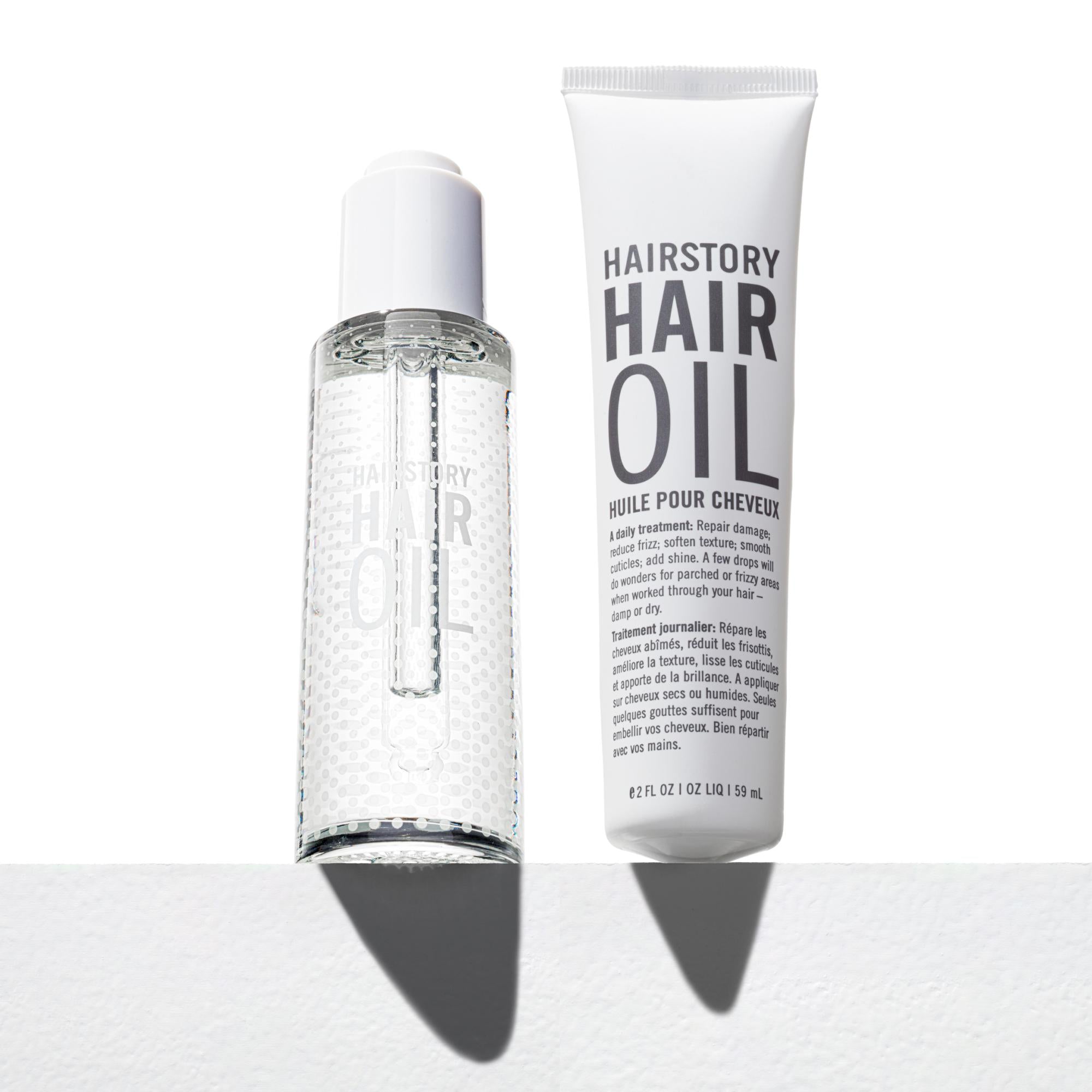 Hair Oil and Glass Bottle