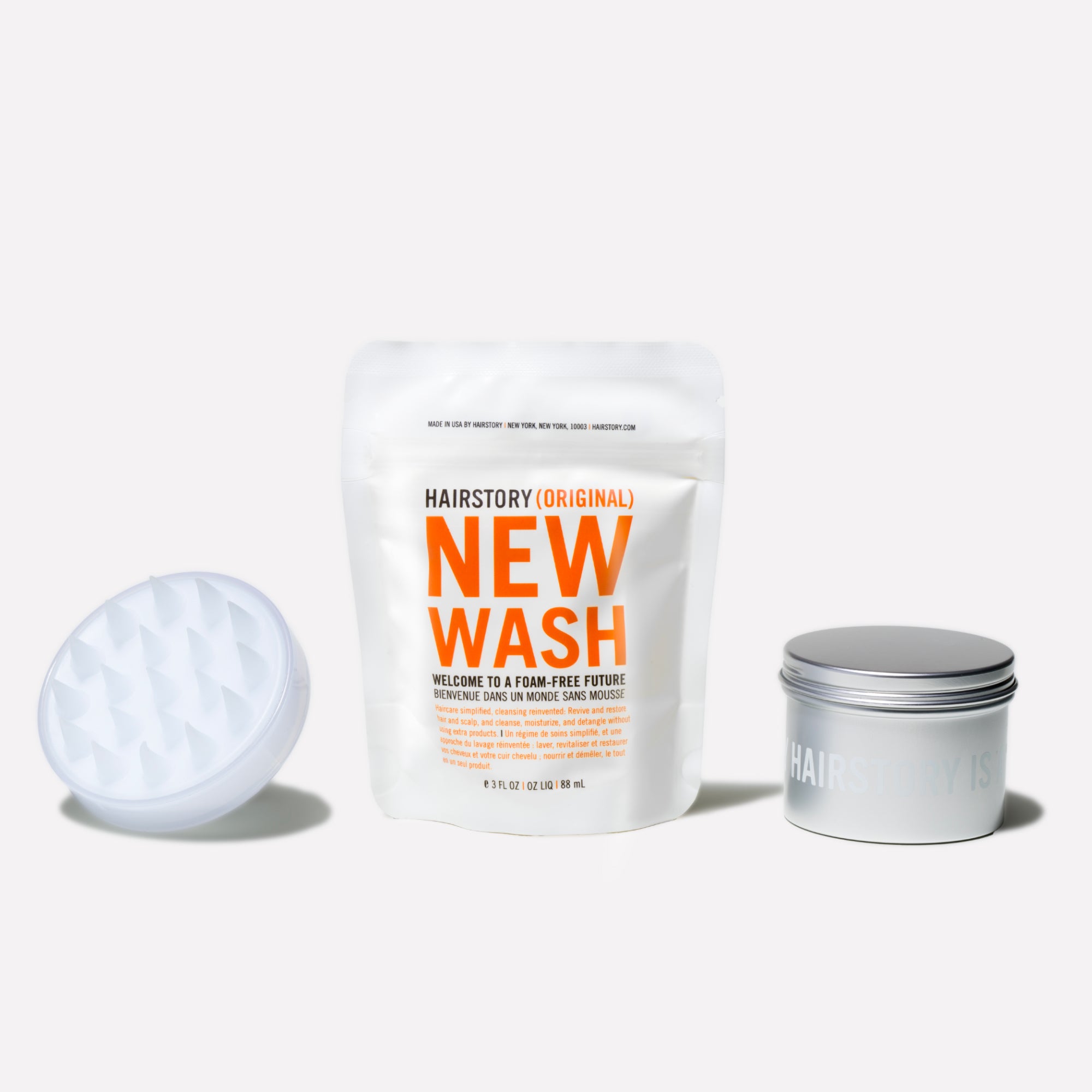 New Wash Original 3oz with Massaging Scalp Brush and 3oz Aluminum Tin 