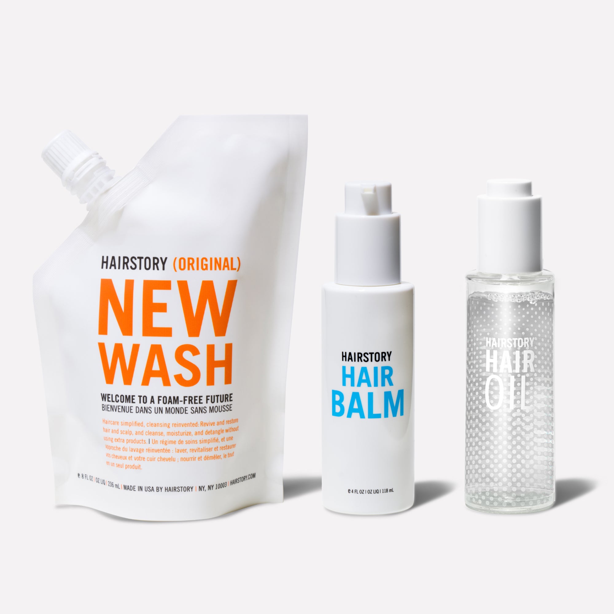 New Wash Original, Hair Balm and Hair Oil