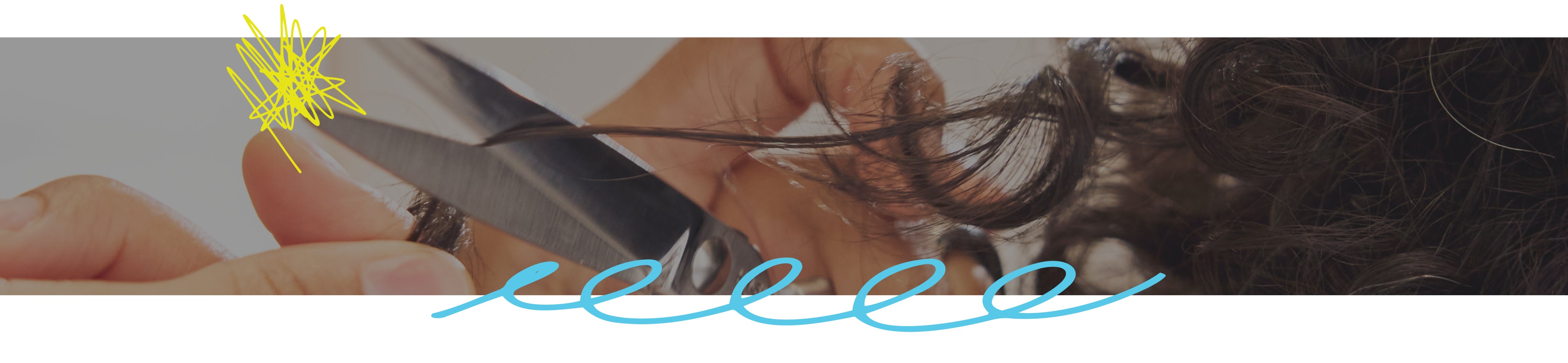 Closeup of scissors cutting hair